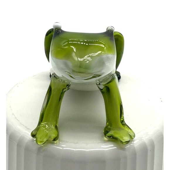 Weirdo Derpy Frog Toad Hand Blown Art Glass Paperweight Very Heavy 6"L x 3.5"H - Picture 4 of 7